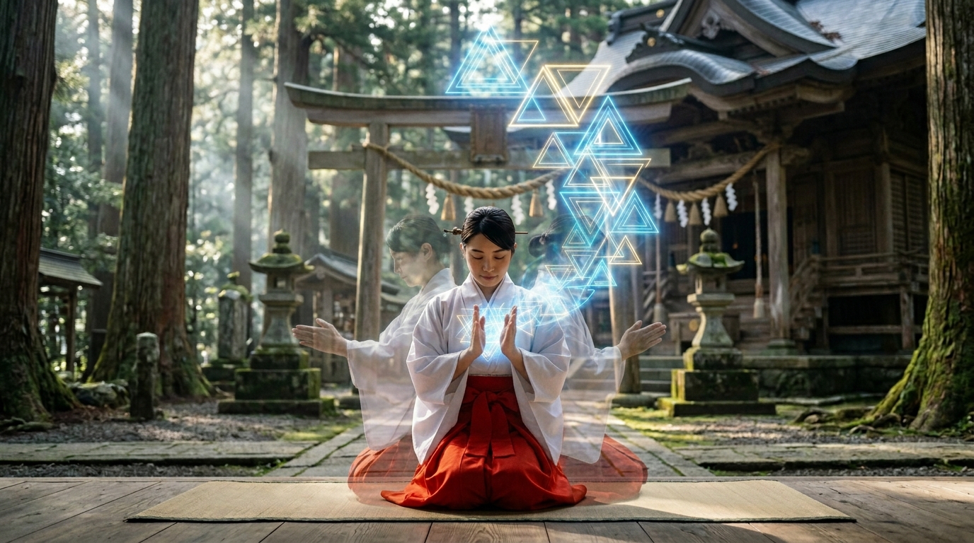 三礼三拍一礼を通じて宇宙と統合する日本人の参拝風景