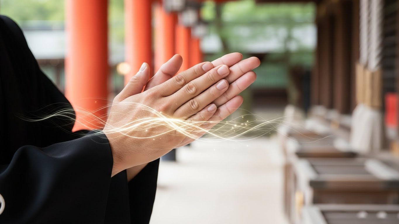 神社参拝で左手を固定し右手で拍手をする正しい作法
