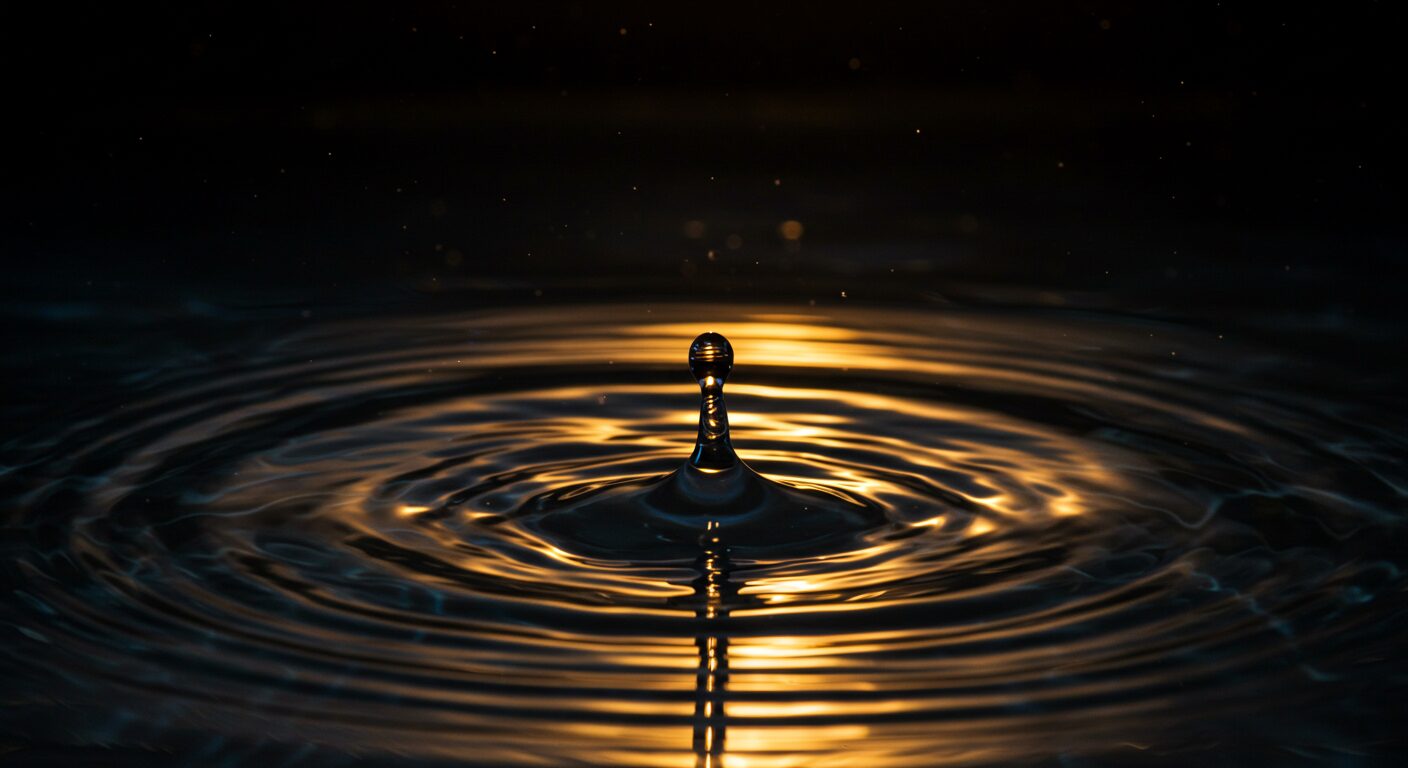 水面に広がる美しい波紋