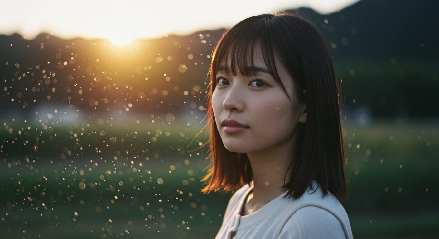 失恋を乗り越え、運命の相手との出会いを確信している女性のスピリチュアルなイメージ