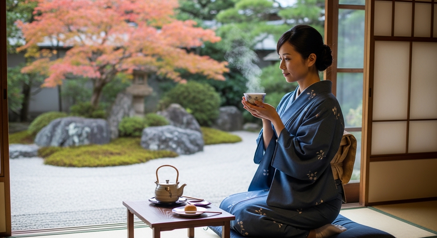 窓辺で物思いにふける日本人女性