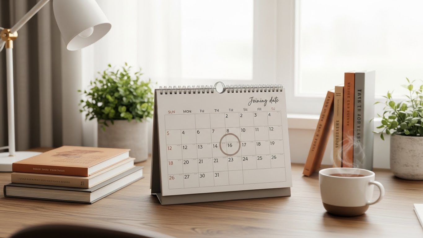 入社日を控えたカレンダーと静かな時間