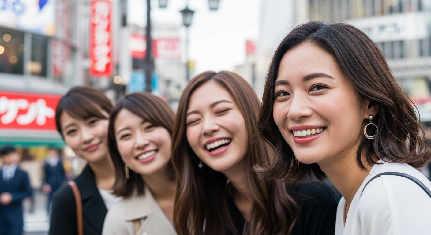 笑顔の日本人女性たちのイメージ