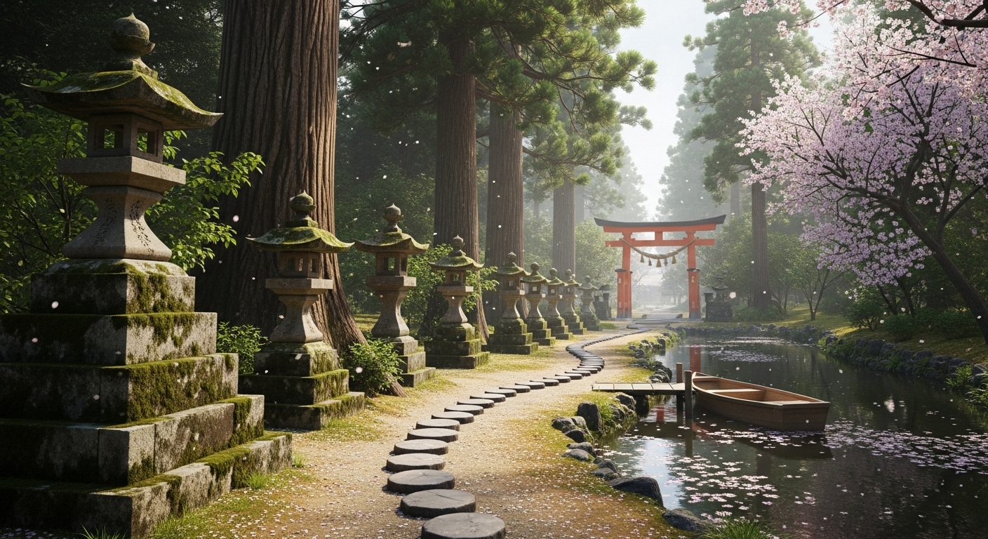 神社の静かな境内の風景