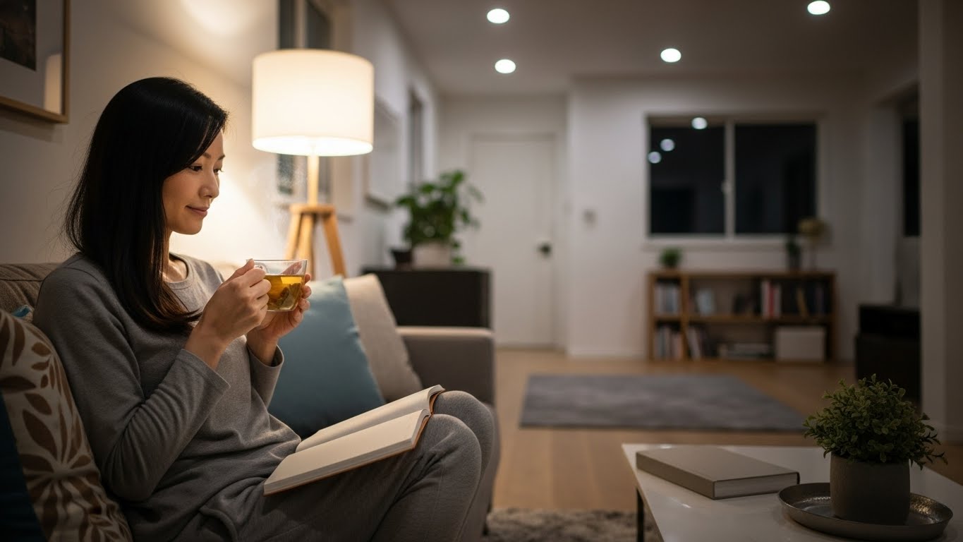 夜の自宅での内省時間