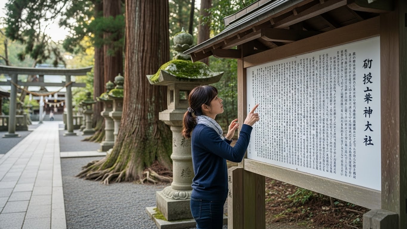 神社の知識を深め参拝を楽しむ女性