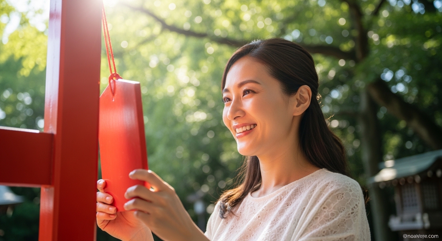 明るい光の中で穏やかな笑顔を見せる30代女性